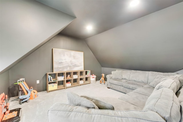 interior space featuring lofted ceiling