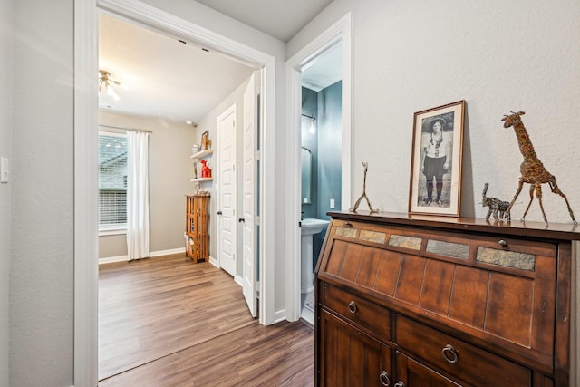 hallway featuring hardwood / wood-style floors