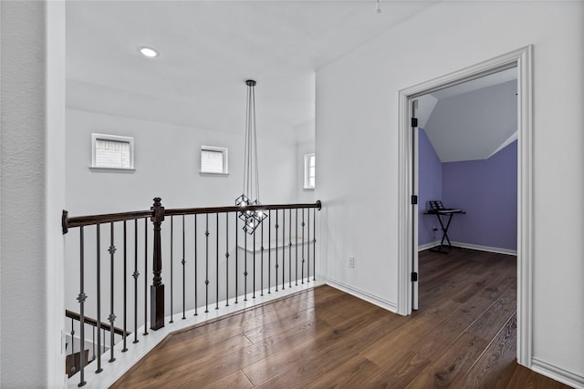 hall featuring dark hardwood / wood-style floors