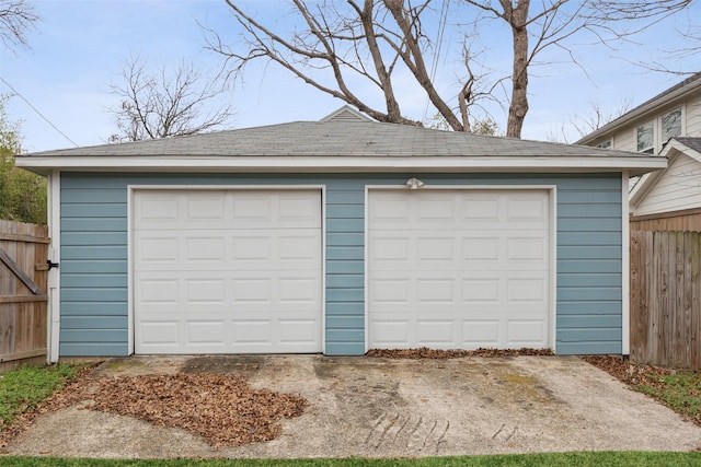 view of garage