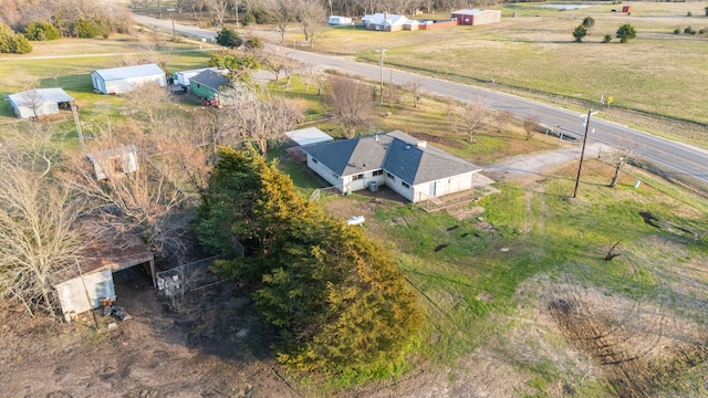 drone / aerial view with a rural view