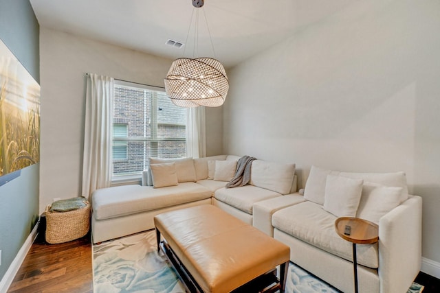 living room featuring hardwood / wood-style flooring