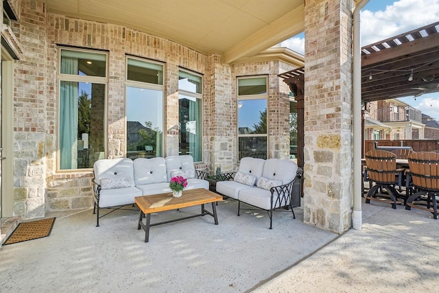 view of patio featuring outdoor lounge area