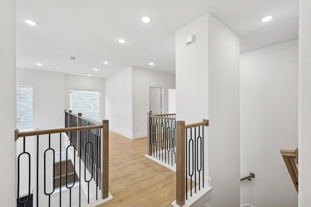 hall featuring light hardwood / wood-style flooring