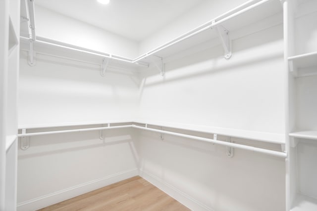 spacious closet with wood finished floors