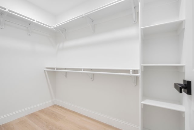 walk in closet featuring wood finished floors