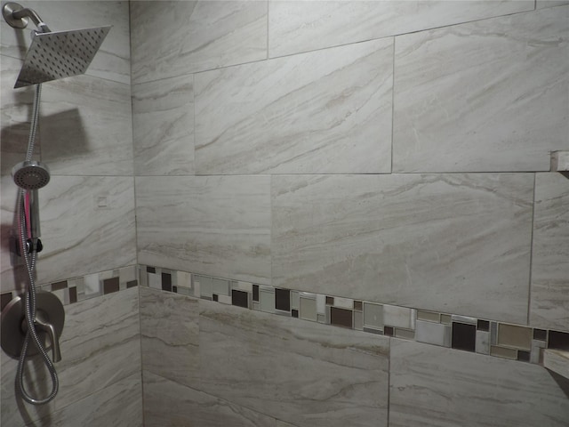 interior details with tiled shower