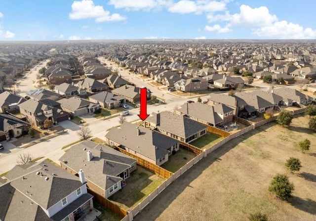 bird's eye view with a residential view