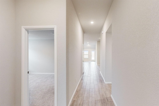 hall featuring light hardwood / wood-style floors