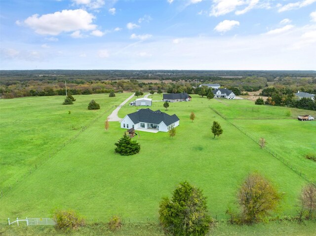 bird's eye view with a rural view