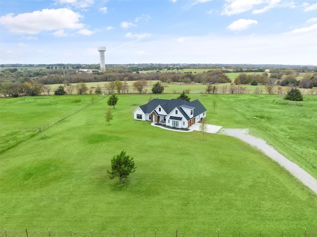 bird's eye view with a rural view