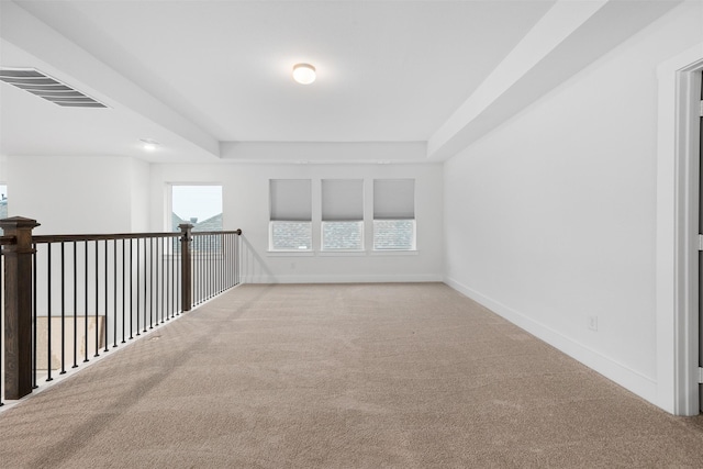 additional living space featuring light carpet