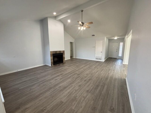 hall with dark wood-type flooring