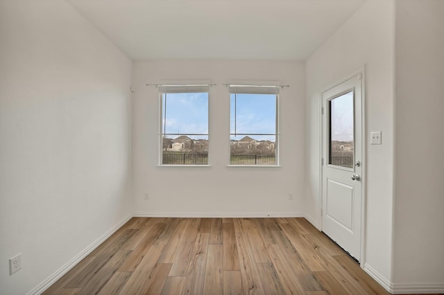 empty room featuring light wood-type flooring