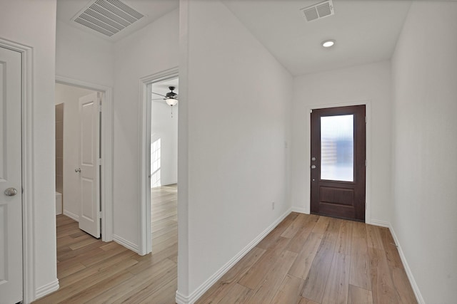 foyer entrance featuring light hardwood / wood-style flooring