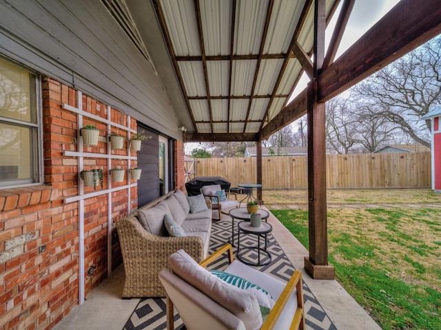 view of patio / terrace with an outdoor hangout area