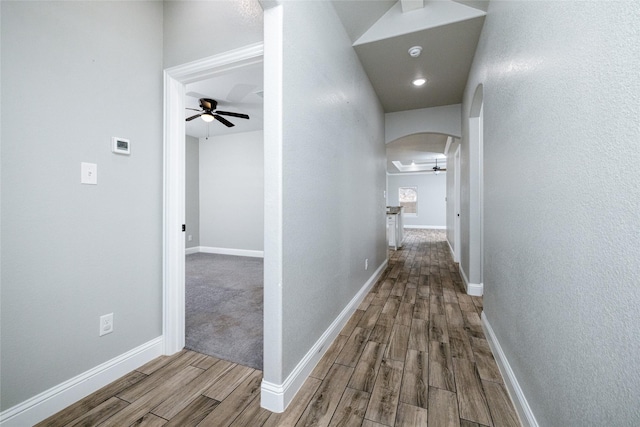 corridor featuring light hardwood / wood-style floors