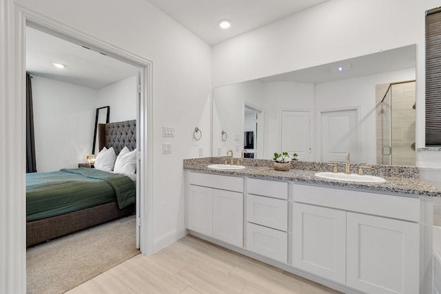 2500 Clearspring Dr, Celina, TX 75009 - bathroom with vanity and a shower with door