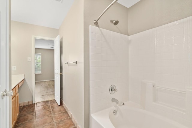 bathroom with vanity and tub / shower combination