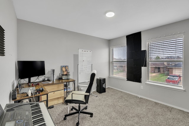 office area with carpet flooring