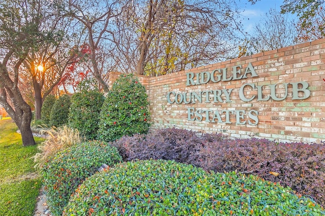 view of community sign