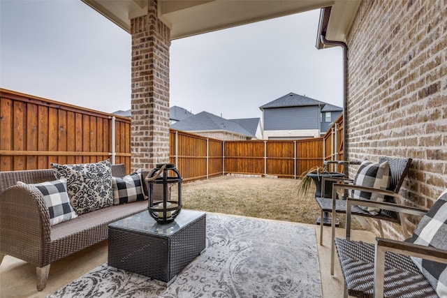 view of patio / terrace featuring an outdoor hangout area