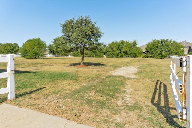 view of yard featuring a rural view