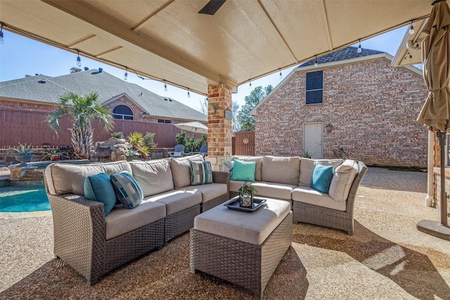 view of patio / terrace featuring an outdoor living space