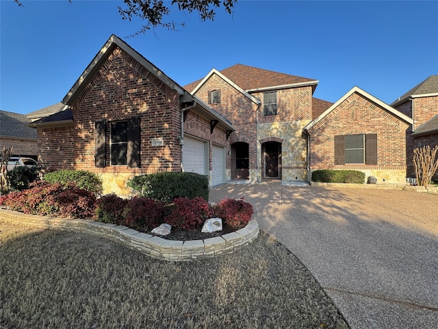 view of front of house with a garage