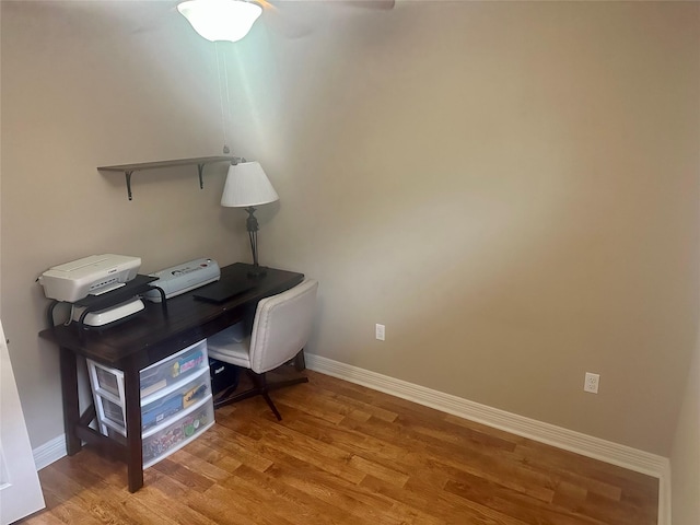 office space featuring hardwood / wood-style flooring