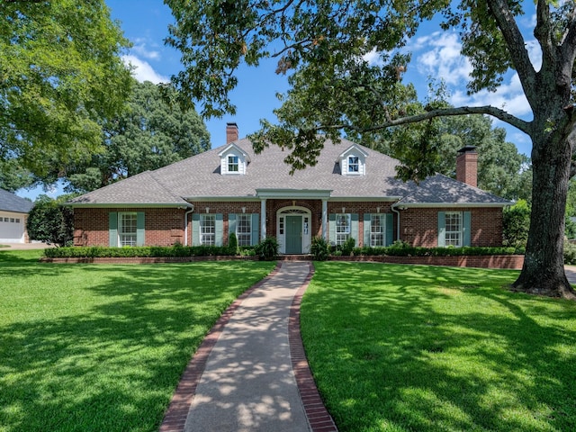 new england style home featuring a front yard