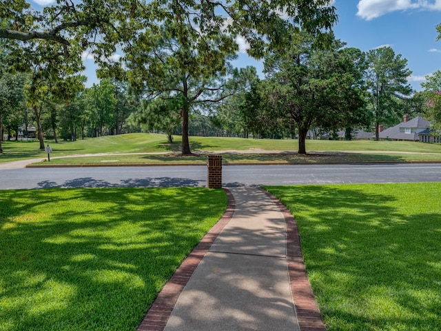 view of community featuring a yard