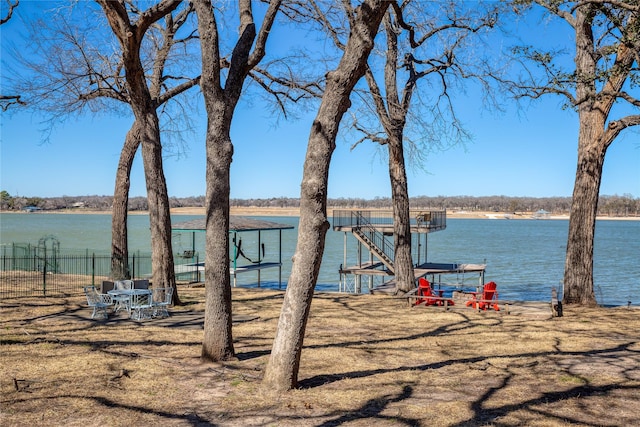 400 Driftwood Ct, Azle, TX 76020 - water view featuring a boat dock and boat lift