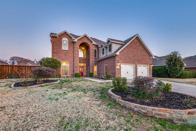 view of front property with a garage