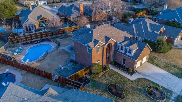 bird's eye view featuring a residential view