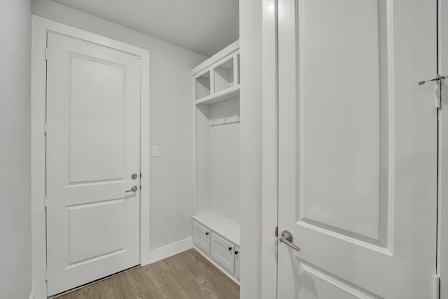 mudroom featuring light hardwood / wood-style floors