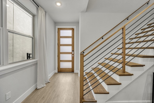 entryway featuring light wood-type flooring