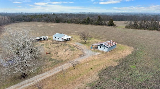 bird's eye view with a rural view