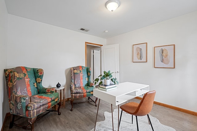 office featuring hardwood / wood-style flooring