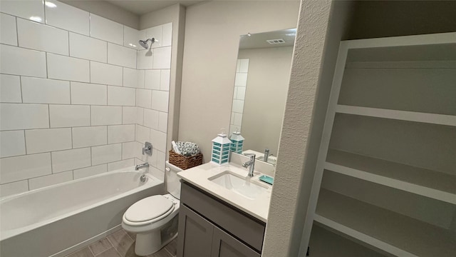 1749 River Bend Rd, Burleson, TX 76028 - full bathroom with toilet, vanity, and bathing tub / shower combination