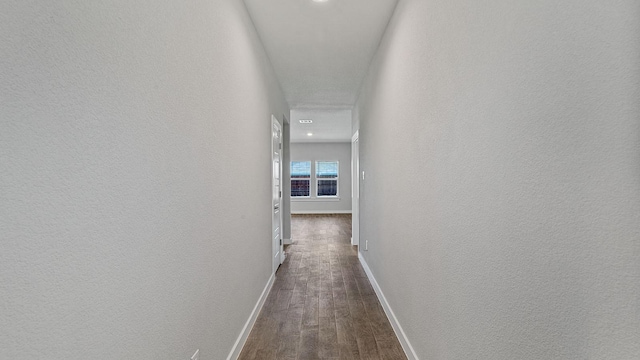 hall featuring dark hardwood / wood-style flooring