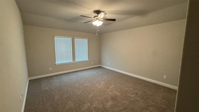 1749 River Bend Rd, Burleson, TX 76028 - unfurnished room featuring a ceiling fan, dark colored carpet, and baseboards