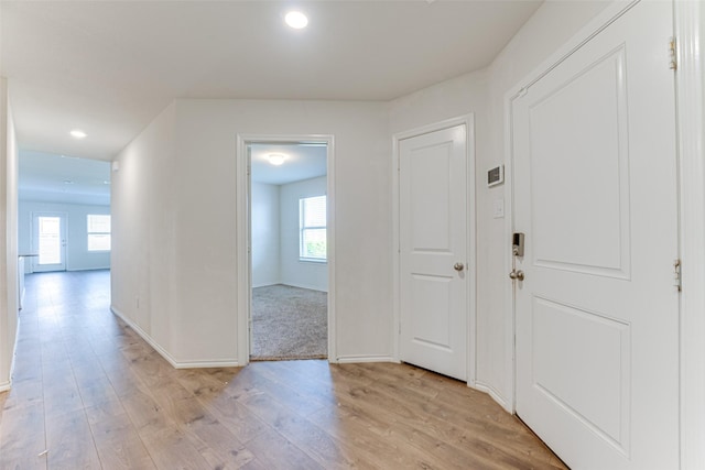 entrance foyer featuring light wood-type flooring