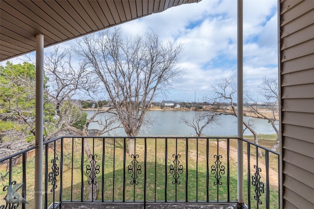 balcony with a water view