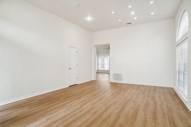 2324 Spring Mills Rd, Mesquite, TX 75181 - spare room with recessed lighting, baseboards, visible vents, and light wood-style flooring