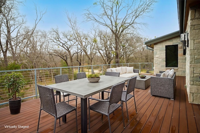 1621 Caddys Cir, Garland, TX 75043 - deck with an outdoor living space