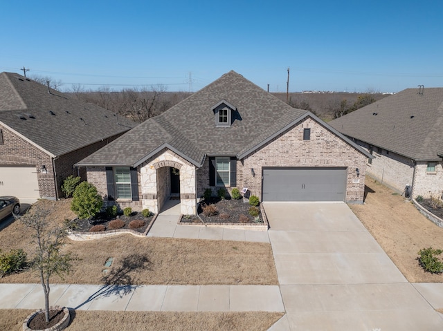 single story home with a garage