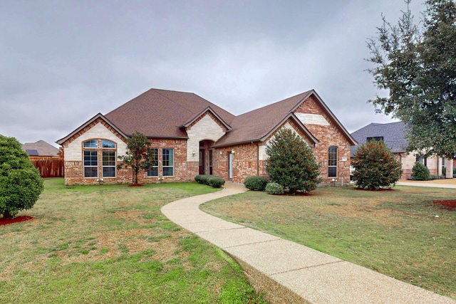 view of front of house with a front yard