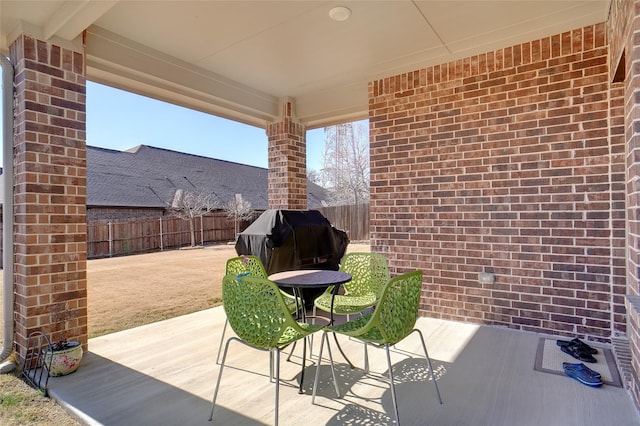 view of patio with area for grilling