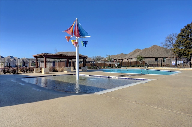 view of pool featuring a pergola